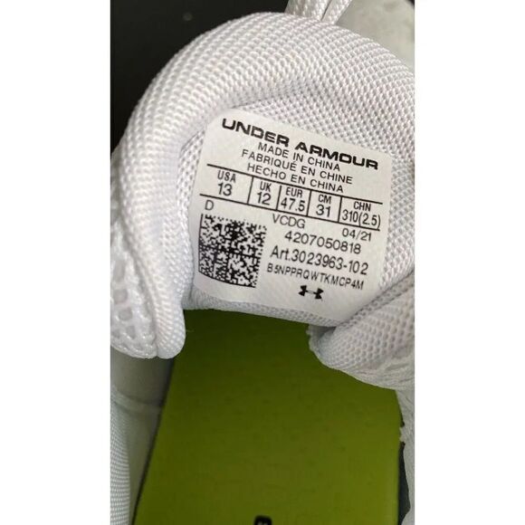 Under Armour Spotlight Football Cleats 4D Foam White/Red 3023963-102 Men’s 13 - Picture 8 of 9